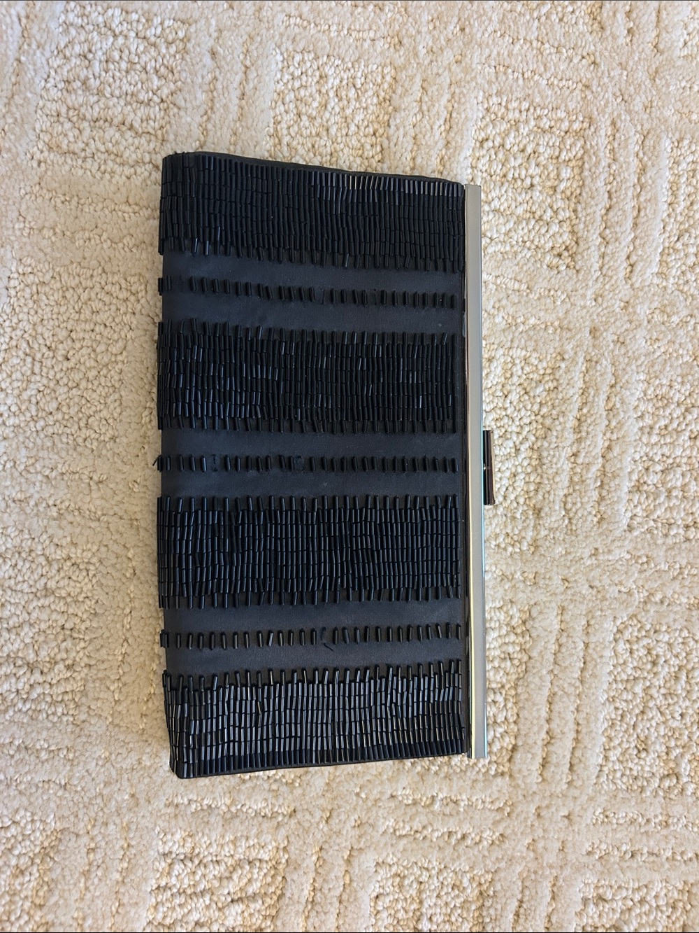 Banana Republic Black Beaded Card & Key Holder Wallet